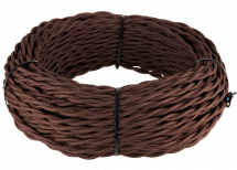 (a039935) Ретро кабель витой 2х2,5 (коричневый) 50 метров Werkel