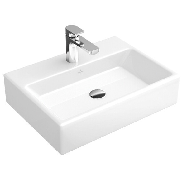 Раковина, Villeroy&Boch, Memento, ширина, мм-600, глубина, мм-420, высота, мм-140, тип установки-подвесной, отверстия для смесителя-одно, декор-без декора, материал-санфарфор, грязеотталкивающее покрытие-CeramicPlus, крепёж-есть, цвет-альпийский белый
