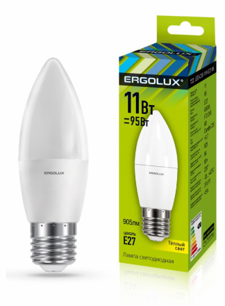 Светодиодная лампа E27 11W 3000К Ergolux LED-C35-11W-E27-3K 13621