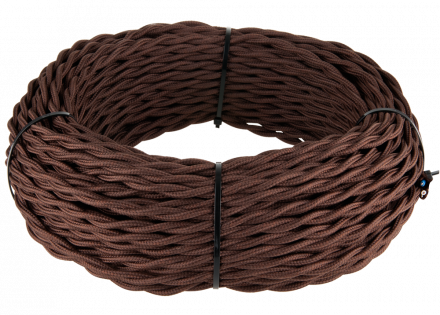 (a039933) Ретро кабель витой 2х1,5 (коричневый) 50 метров Werkel