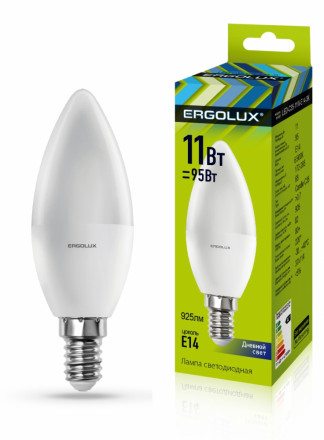 Светодиодная лампа E14 11W 6500К Ergolux LED-C35-11W-E14-6K 13620