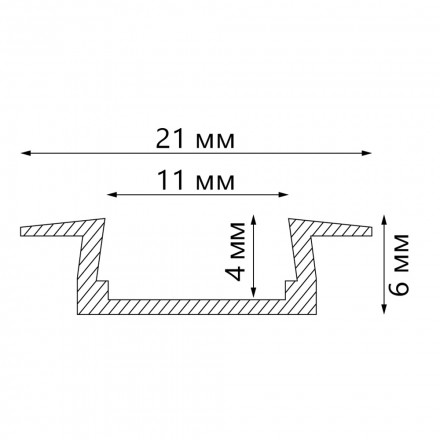 2м. Встраиваемый алюминиевый профиль для светодиодной ленты Feron CAB251 (10265)
