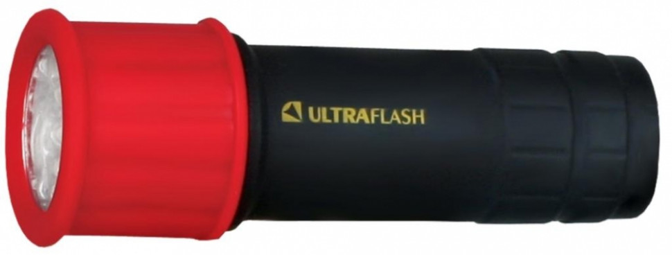 Ручной светодиодный фонарь на солевых батарейках. Дальность 30м. Ultraflash LED15001-A 10479