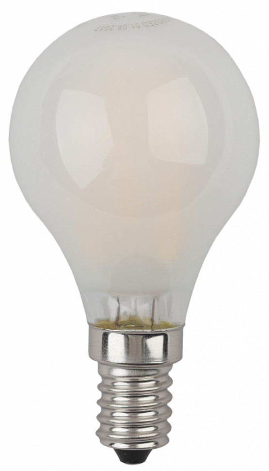 Светодиодная лампа (филамент, шар мат, 9Вт, нейтр, E14) F-LED P45-9w-840-E14 frost ЭРА (10/100/3600) Б0047027