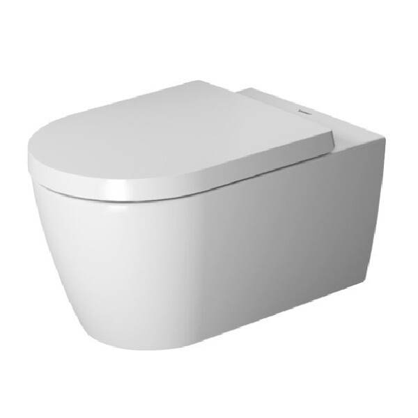 Унитаз, Duravit, ME by Starck, безободковый (с открытым смывным краем), тип установки-подвесной, ширина, мм-370, глубина, мм-570, высота, мм-400, форма чаши-овальная, выпуск-горизонтальный, без декора, материал-керамика, сиденье-в комплект не входит (прио