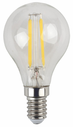 Светодиодная лампа (филамент, шар, 9Вт, тепл, E14) F-LED P45-9w-827-E14 ЭРА (10/100/4000) Б0047020