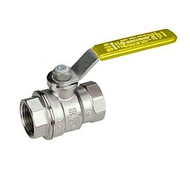 Кран шаровой, Giacomini, R850, полнопроходной, 3/4", ВВ, ручка-рычаг жёлтый, латунь, хромированный
