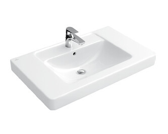 Раковина, Villeroy&Boch, Verity Design, ширина, мм-800, глубина, мм-485, высота, мм-190, отверстия для смесителя-одно, перелив-есть, тип перелива-открытый, декор-без декора, материал-керамика, цвет-альпийский белый