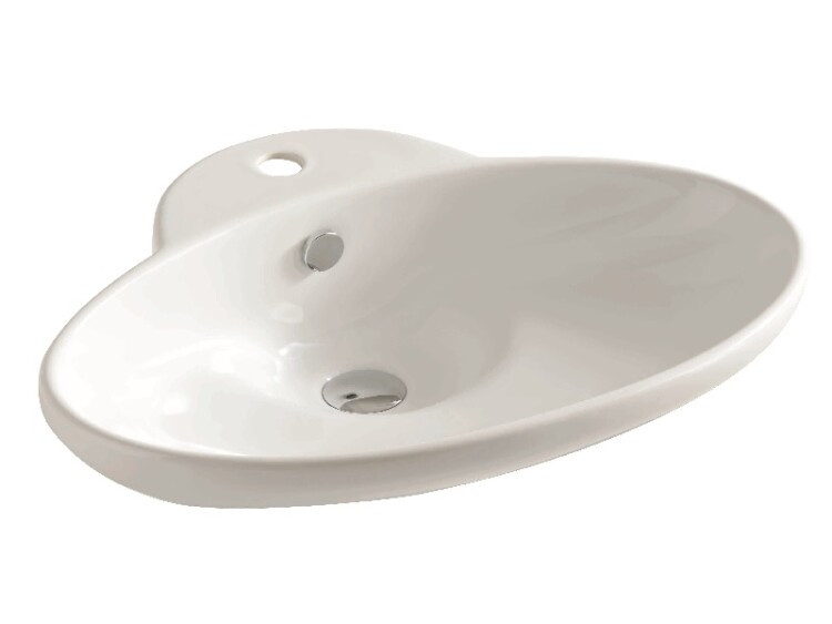 Раковина, Artceram, Washbasins, ширина, мм-630, глубина, мм-470, высота, мм-130, тип установки-накладной (настольный), отверстия для смесителя-1, перелив-есть, без декора, материал-керамика, крепления в комплекте, цвет-Glossy White