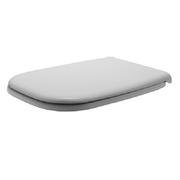 Сиденье для унитаза, Duravit, D-Code, с крышкой, ширина, мм-355, глубина, мм-425, высота, мм-30, тип шарниров-без SoftClose, материал шарниров-нержавеющая сталь, цвет шарниров-хром, декор-без декора, цвет-белый