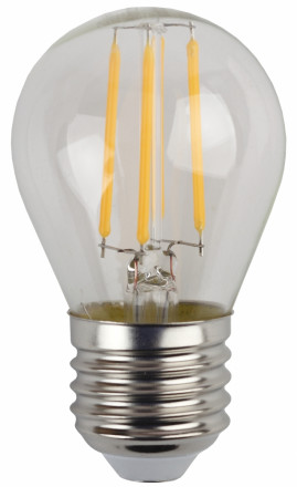 Светодиодная лампа (филамент, шар, 11Вт, тепл, E27) F-LED P45-11w-827-E27 ЭРА (10/100/4000) Б0047013
