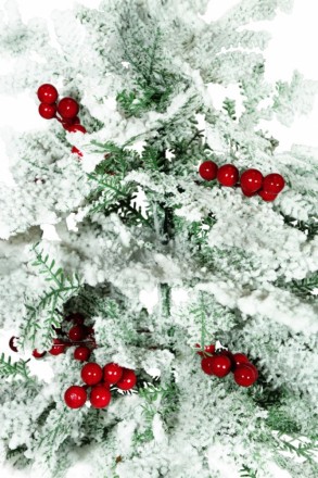 1073247 Ель новогодняя искусственная Christmas (9183-1) 0.6 м заснеженная с рябиной