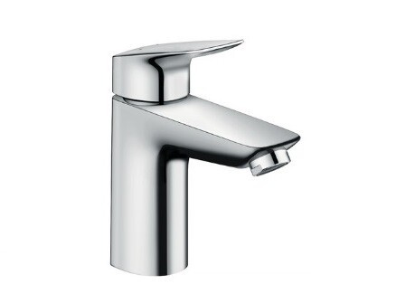Смеситель для раковины, Hansgrohe, Logis, тип открывания воды-однорычажный, тип регулирования воды-керамический узел смешивания, тип установки-на раковину, отверстия для монтажа-1, высота, мм-163, вынос излива, мм-108, цвет-хром