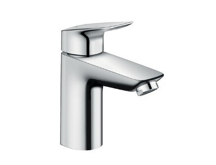 Смеситель для раковины, Hansgrohe, Logis, тип открывания воды-однорычажный, тип регулирования воды-керамический узел смешивания, тип установки-на раковину, отверстия для монтажа-1, высота, мм-163, вынос излива, мм-108, цвет-хром
