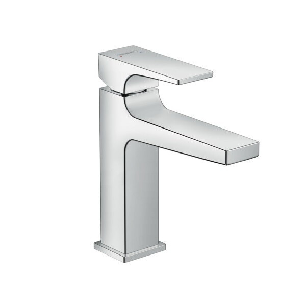 Смеситель для раковины, Hansgrohe, Metropol, тип открывания воды-однорычажный, отверстия для монтажа-1, высота, мм-184, вынос излива, мм-135, донный клапан-есть, цвет-хром, с рычаговой рукояткой и сливным гарнитуром