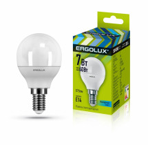 Светодиодная лампа E14 7W 4500K Ergolux LED-G45-7W-E14-4K 12144
