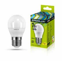 Светодиодная лампа E27 7W 3000K Ergolux LED-G45-7W-E27-3K 12143