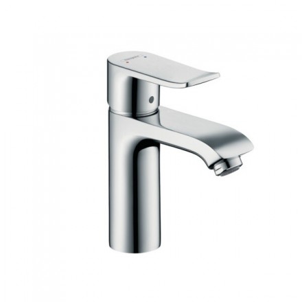 Смеситель для раковины, Hansgrohe, Metris, тип открывания воды-однорычажный, тип регулирования воды-керамический узел смешивания, тип установки-на раковину, отверстия для монтажа-1, высота, мм-172, вынос излива, мм-116, цвет-хром, без сливного гарнитура
