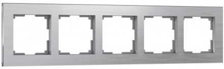 Рамка Aluminium на 5 постов алюминий WL11-Frame-05 4690389073670