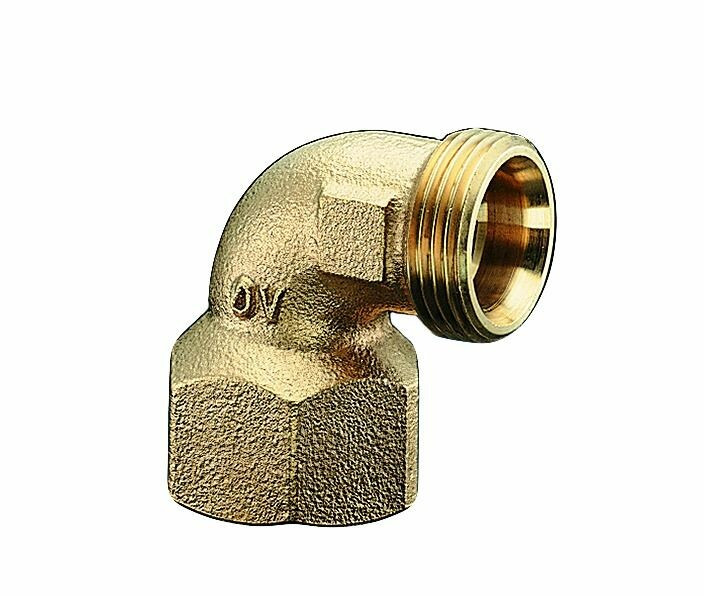 Угольник-переход, Oventrop, Cofit S, 90°, Н ЕК-В, 3/4", 1/2", бронза (RX)