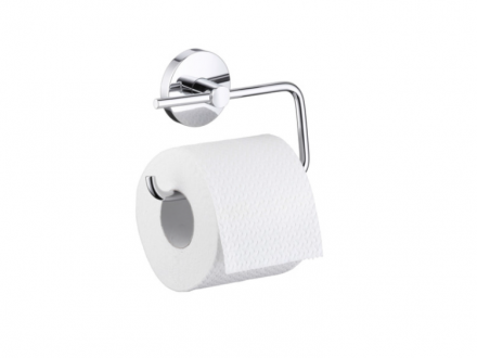 Бумагодержатель, Hansgrohe, Logis, без крышки, ширина, мм-157, глубина, мм-43, высота, мм-105, настенный, материал-латунь, материал держателя-металл, крепеж-есть, цвет-хром