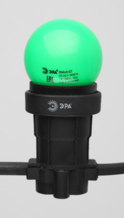 Светодиодная лампа Е27 1W 3000К (зеленый) Эра ERAGL45-E27 Р45 (Б0049574)