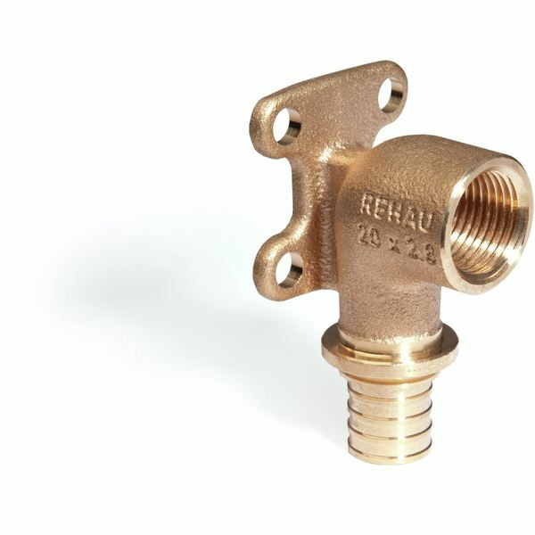 Угольник настенный, Rehau, RAUTITAN, В, 16, 1/2", бронза (RX), с квадратными фланцами