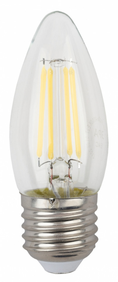 Светодиодная лампа (филамент, свеча, 9Вт, тепл, E27) F-LED B35-9w-827-E27 ЭРА  (10/100/5000) Б0046993