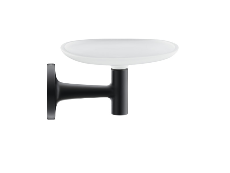 Мыльница, Duravit, Starck T, ширина, мм-140, глубина, мм-119, тип установки-настенный, материал-матовое стекло, цвет-черный матовый