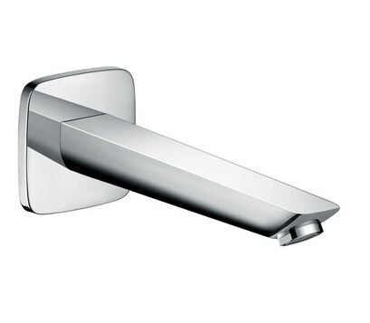 Излив на ванну, Hansgrohe, Logis, тип установки-настенный, вынос излива, мм-195, стандарт подводки-3/4", с шумопоглатителем, тип струи-обычная струя, цвет-хром