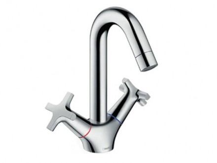 Смеситель для раковины, Hansgrohe, Logis, тип открывания воды-двухвентильный, тип регулирования воды-керамический картридж, тип установки-на раковину, отверстия для монтажа-1, высота, мм-220, вынос излива, мм-156, тип излива-поворотный, донный клапан-есть