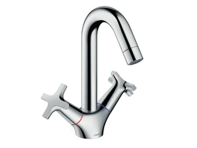 Смеситель для раковины, Hansgrohe, Logis, тип открывания воды-двухвентильный, тип регулирования воды-керамический картридж, тип установки-на раковину, отверстия для монтажа-1, высота, мм-220, вынос излива, мм-156, тип излива-поворотный, донный клапан-есть