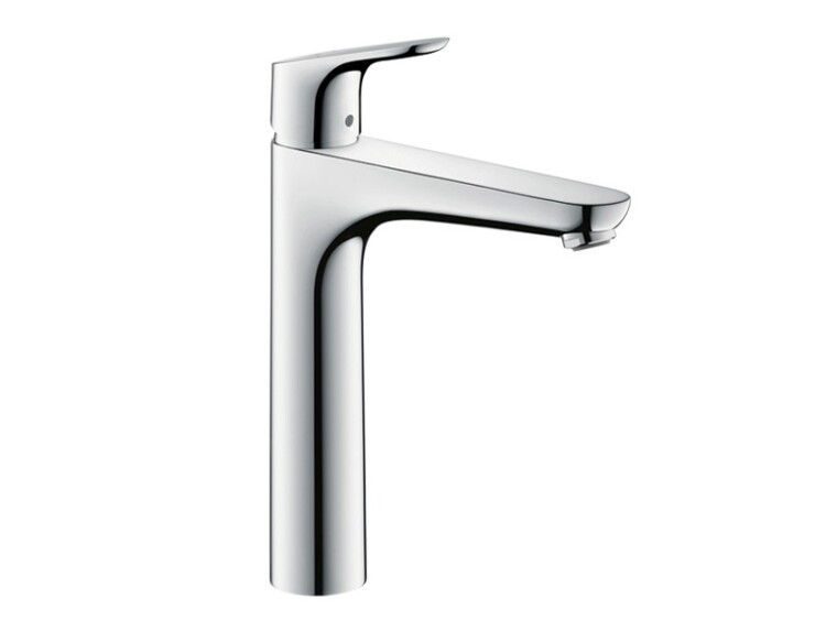 Смеситель для раковины, Hansgrohe, Focus, тип открывания воды-однорычажный, тип регулирования воды-керамический картридж, тип установки-на раковину, отверстия для монтажа-1, высота, мм-302, вынос излива, мм-159, тип излива-неподвижный, донный клапан-есть,
