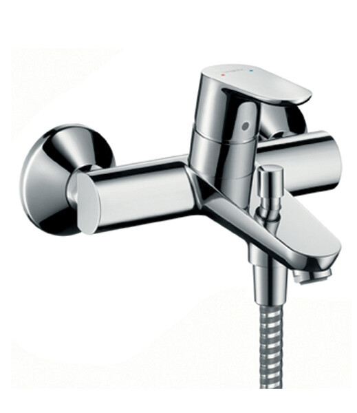 Смеситель для ванны и душа, Hansgrohe, Focus, тип открывания воды-однорычажный, тип регулирования воды-керамический картридж, тип установки-настенный, отверстия для монтажа-2, вынос излива, мм-196.5, тип излива-неподвижный, комплектация-переключатель ваку