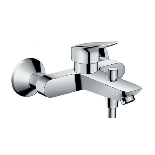 Смеситель для ванны и душа, Hansgrohe, Logis, тип открывания воды-однорычажный, тип регулирования воды-керамический картридж, тип установки-настенный, отверстия для монтажа-2, вынос излива, мм-205, тип излива-неподвижный, комплектация-переключатель вакуум