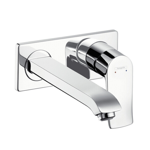 Смеситель для раковины, Hansgrohe, Metris, тип открывания воды-рычажный, тип регулирования воды-керамический картридж, монтаж-вертикальный встраиваемый (настенный), отверстия для монтажа-2, высота, мм-68, вынос излива, мм-225, тип излива-неподвижный, внут