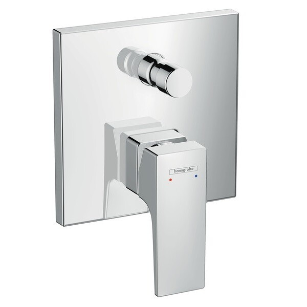 Смеситель для ванны и душа, Hansgrohe, Metropol, тип открывания воды-однорычажный, тип установки-встраиваемый, отверстия для монтажа-1, комплектация-ручка, гильза, розетка, функциональный блок, внутренняя часть-необходимо заказать, цвет-хром