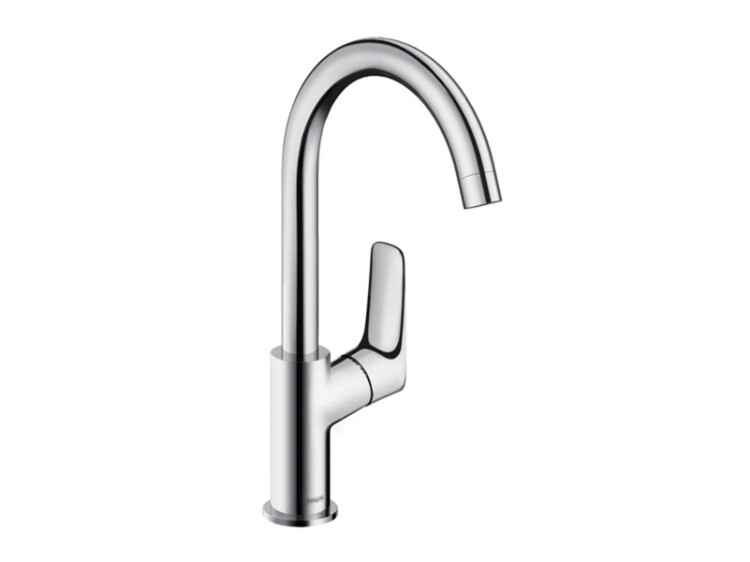 Смеситель для раковины, Hansgrohe, Logis, тип открывания воды-однорычажный, тип регулирования воды-керамический картридж, тип установки-на раковину, отверстия для монтажа-1, высота, мм-300, вынос излива, мм-154, тип излива-поворотный, донный клапан-есть,