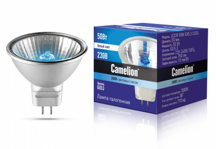 Галогенная лампа GU5.3 50W 3500K (белый свет) Camelion JCDR 50W GX5.3 COOL (11470)