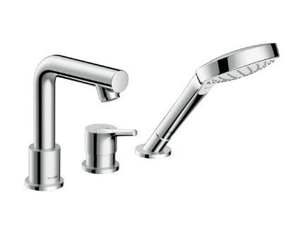 Смеситель для ванны и душа, Hansgrohe, Talis S, тип открывания воды-однорычажный, тип регулирования воды-керамический узел смешивания, тип установки-на борт ванны, отверстия для монтажа-3, вынос излива, мм-200, комплектация-переключатель, ручной душ, внут