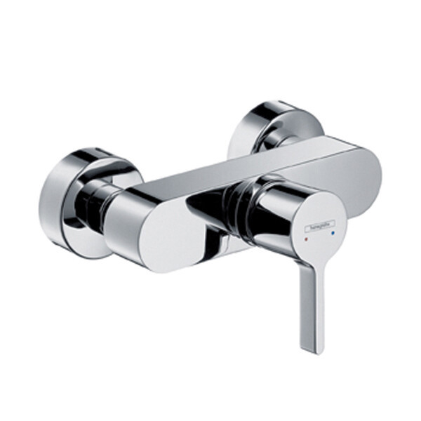 Смесители для душа, Hansgrohe, Metris S, тип открывания воды-однорычажный, тип регулирования воды-керамический картридж, тип установки-настенный, отверстия для монтажа-2, комплектация-шланговое подсоединение, цвет-хром