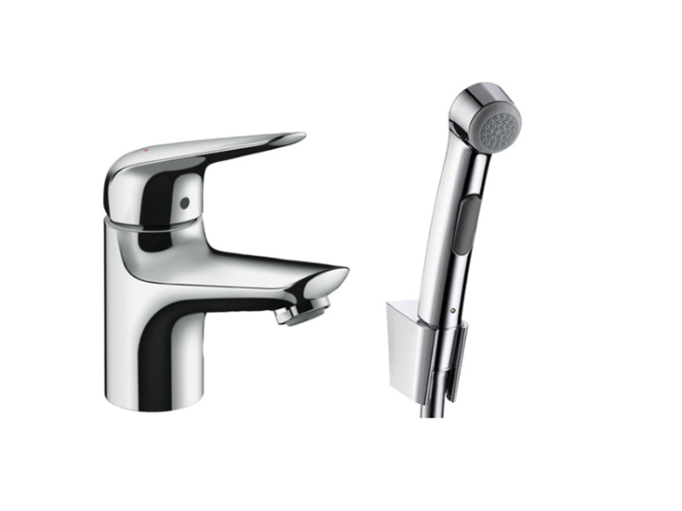 Смеситель для раковины, Hansgrohe, Novus, тип открывания воды-однорычажный, тип регулирования воды-керамический картридж, отверстия для монтажа-1, высота, мм-149, вынос излива, мм-120, гигиенический душ-есть, тип подводки-гибкая, стандарт подвода воды-3/8