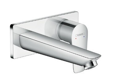 Смеситель для раковины, Hansgrohe, Talis E, тип открывания воды-однорычажный, тип регулирования воды-керамический узел смешивания, отверстия для монтажа-2, вынос излива, мм-165, внутренняя часть-необходимо заказать, цвет-хром