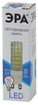 Лампа светодиодная ЭРА G9 7W 4000K прозрачная LED JCD-7W-CER-840-G9