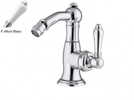 Смеситель для биде, Nicolazzi, P.Mont Blanc, тип открывания воды-однорычажный, отверстия для монтажа-1, высота, мм-197, вынос излива, мм-127, вид ручки-76C P.Mont Blanc, донный клапан-есть, стандарт подвода воды-3/8&quot;, цвет-Bronzed Plated