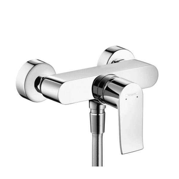Смеситель для душа, Hansgrohe, Metris, тип открывания воды-однорычажный, тип регулирования воды-керамический картридж, тип установки-настенный, отверстия для монтажа-2, комплектация-шланговое подсоединение, цвет-хром