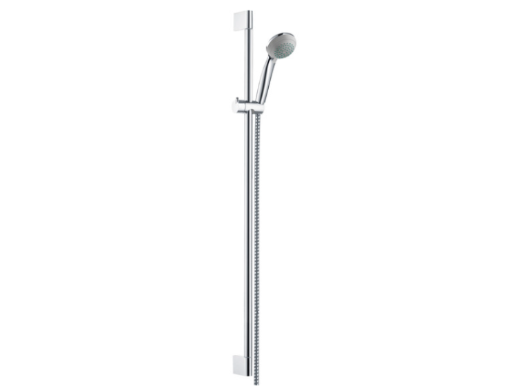 Душевой гарнитур, Hansgrohe, Crometta 85, размер штанги, мм-900, размер шланга, мм-1600, диаметр ручного душа, мм-85, количество режимов-2, тип струи-обычная струя, струя Vario, цвет-хром