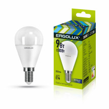 Светодиодная лампа E14 9W 6500K Ergolux LED-G45-9W-E14-6K 13175