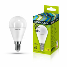Светодиодная лампа E14 9W 3000K Ergolux LED-G45-9W-E14-3K 13173