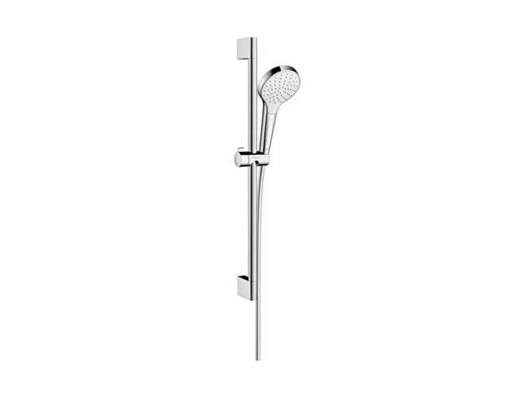 Душевой гарнитур, Hansgrohe, Croma Select S, размер штанги, мм-650, размер шланга, мм-1600, диаметр ручного душа, мм-110, количество режимов-1, тип струи-Rain, цвет-белый/хром